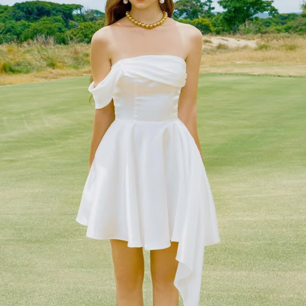 Asymmetrisches Off-Shoulder Kleid