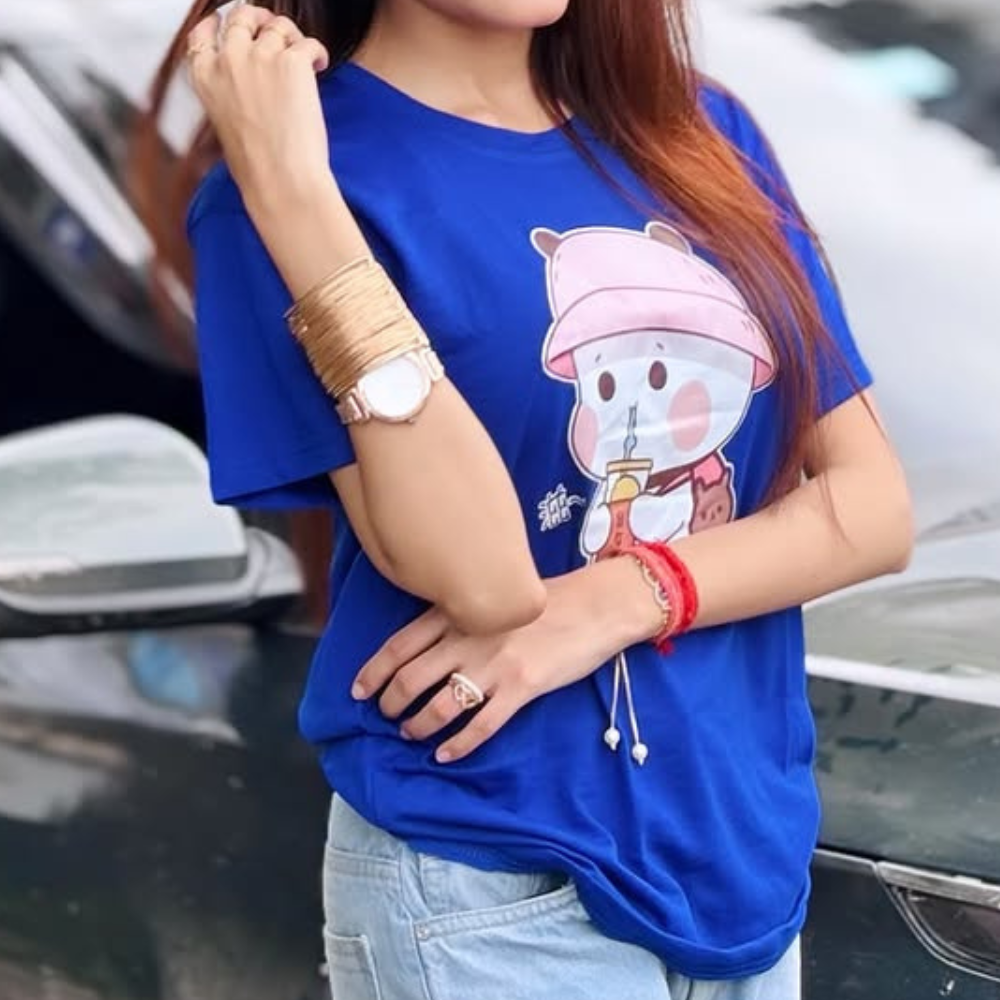 Verspieltes Grafik-T-Shirt